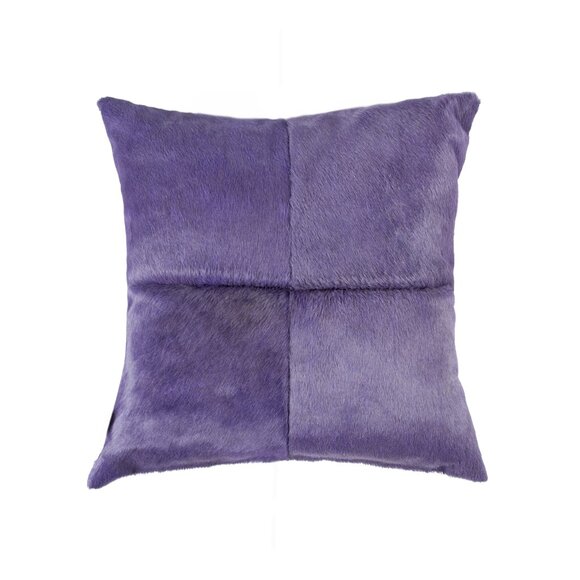 Natural Home Decor Torino Cowhide Pillow | 1-Piece | Purple | 18"x18" - Picture 1 of 2